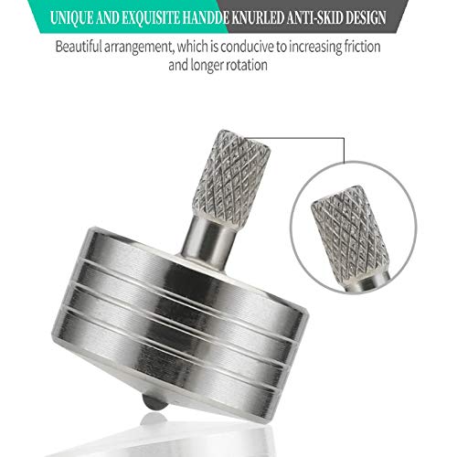 Cheetop Stainless Steel Spinning Top, Precision Mini Desktop Gyro, Kill Time Reduce Stress Adhd Toys, Perfect Balance, Bottom Inlaid Super Hard Durable Silicon Nitride (Silver Style 4) #TOP5