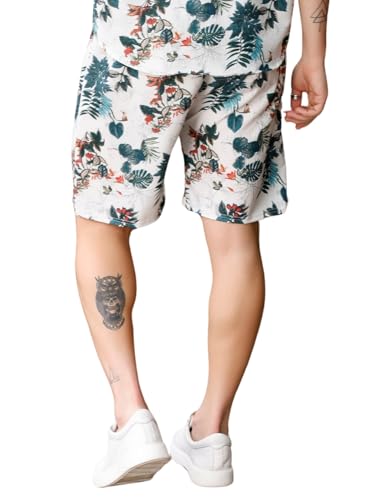 Image of Zilcon Men's Casual Shorts Printed Fabric Drawstring Summer Beach Shorts