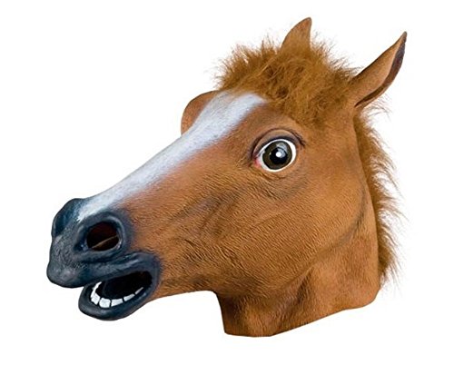 Fablcrew Masque de Tête d'animal Cheval en Latex pour Adulte Maison Hantée Dressing Costume d'halloween Masquerade Party Cosplay Props