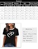 Aottori T Shirts for Women UK Summer Cotton Short Sleeve Tee Shirt Crew Neck Heart Print Shirts Ladies Casual Basic Tops Heart-Black S #5