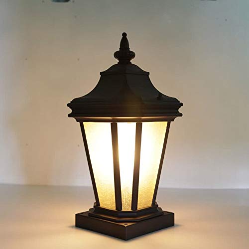 Lámpara de pie para Exterior, Comunidad Europea Faros de Pared Creativo Aluminio Vidrio E27 Exterior Impermeable Paisaje Bolardo Luminarias Villa rúst