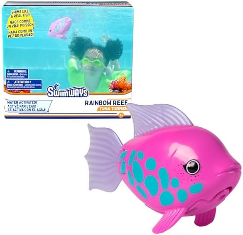 SwimWays Rainbow Reef Pink Fish Water-Activated Pool Toy for Ages 5+