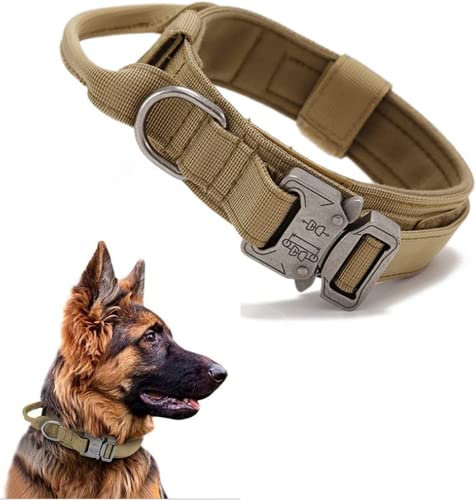 Collares Y Correas, Pet Products Jesir Collar De Perro Táctico,Collar De Perro De Nailon Militar Grueso con Asa Collares De Perro Hebilla De Metal Resistente Ajustable para Entrenamiento De...