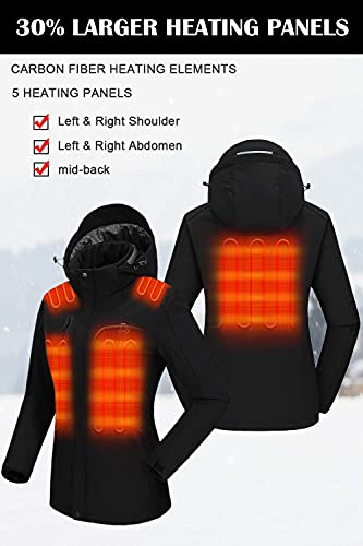Venustas Women's Heated Jacket With Battery Pack 7.4V 3 Heating Levels Windproof Insulated With Detachable Hood Slim Fit #TOP1