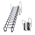 INTSUPERMAI Attic Steps Pull Down 12 Steps Attic Stairs Alloy Attic Access Ladder Black Pulldown Attic Stairs Wall-mounted Folding Stairs for Attic Retractable Attic Ladder with Armrests 10 ft Height