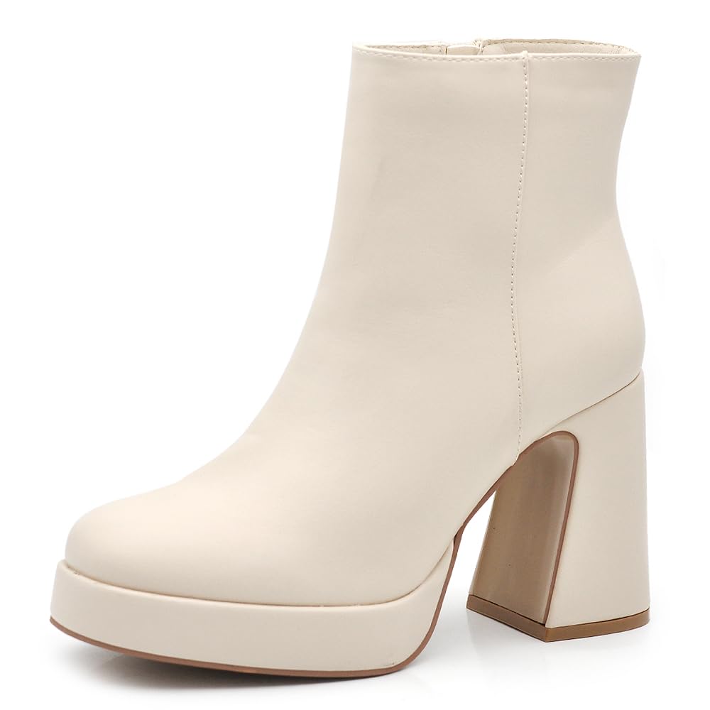 IF Fahion Scarpe Da Donna Tronchetti Stivali Stivaletti Zip Zeppa Platform XG106