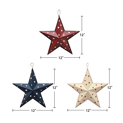 E-View Metal Barn Star Patriotic Home Decor Primitive Indoor Outdoor Wall Art Rustic Hanging Stars Decorations For Walls Fence Porch House July Of 4Th Decoration #TOP4