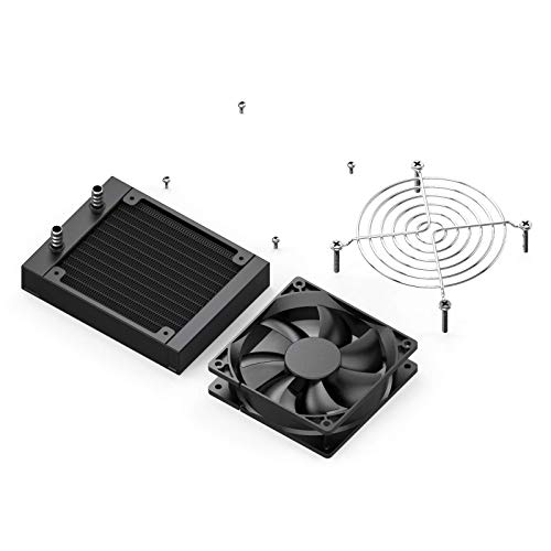 Clyxgs Water Cooling Radiator, 8 Pipe Aluminum Heat Exchanger Radiator with Fan for PC CPU Computer Water Cool System DC12V 80mm Black - Image 5