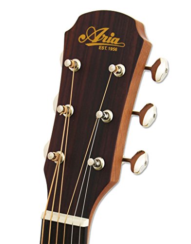 Aria ARIA-131DP Delta Player 6 String Acoustic Guitar, Muddy Brown Matte Finish, Parlour Guitar  thumb #2