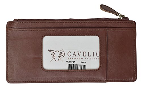 Leather Thin Vertical Stacker Card Case Wallet with ID Window - Main Image