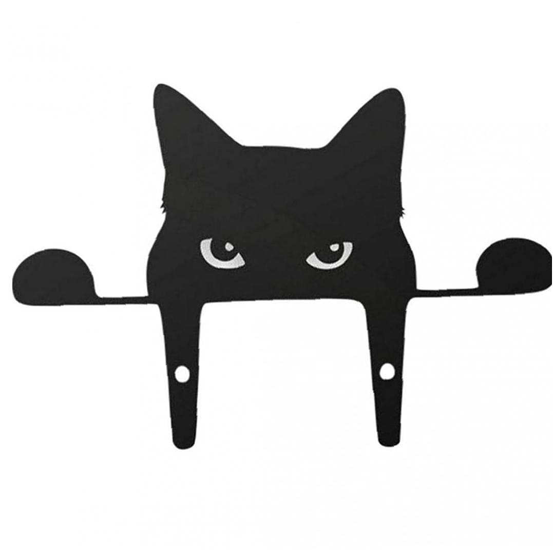 Onsinic Peeping Animal Black Cat Sculpture Gift Outdoor Fence Plant Pot Hanging Acrylic Picture Decoration Home Ornament