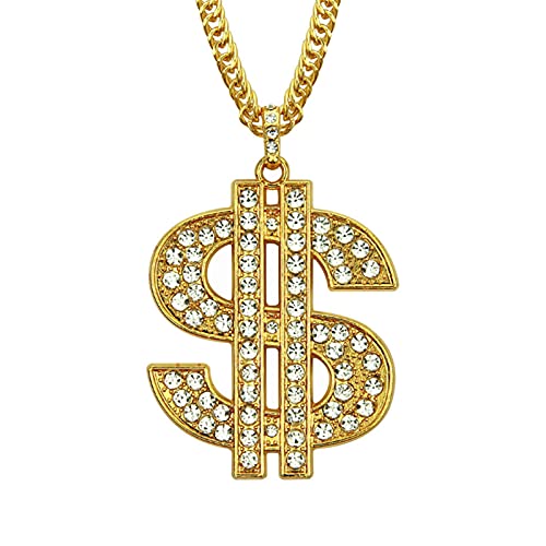 Collier hip hop signe dollar pour briller en discothèque et soirées rap