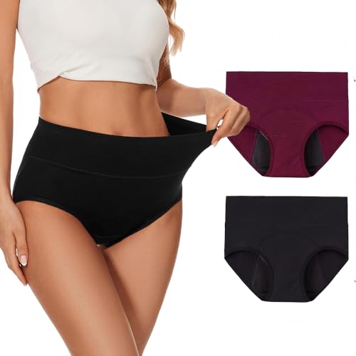 Image of DIVING DEEP High Waist Period Panty for Women & Girls | Leakproof Menstrual Underwear |Heavy Flow Protection | Breathable,Ultra Soft, Multi-Layer Leakproof Panty | Reusable 2 Years (Pack of 2)