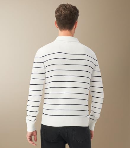 Men's Knit Polo Sweater Classic Long Sleeve Dress Pullover Striped Fall Winter Sweatshirts3