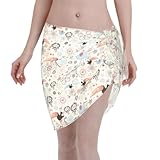 Xiso Ver Funniest Birds Print Women Beach Sarong Chiffon Swimsuit Coverups Bathing Suit Wrap Skirt Sheer Bikini for Swimwear