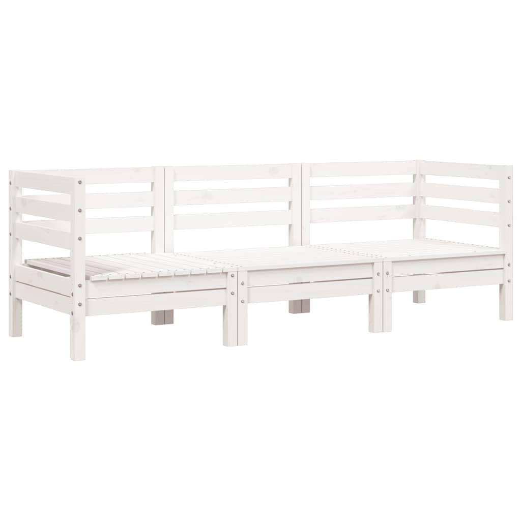 Canapé de jardin 3 places blanc en bois pour en finir avec le mobilier extérieur inconfortable
