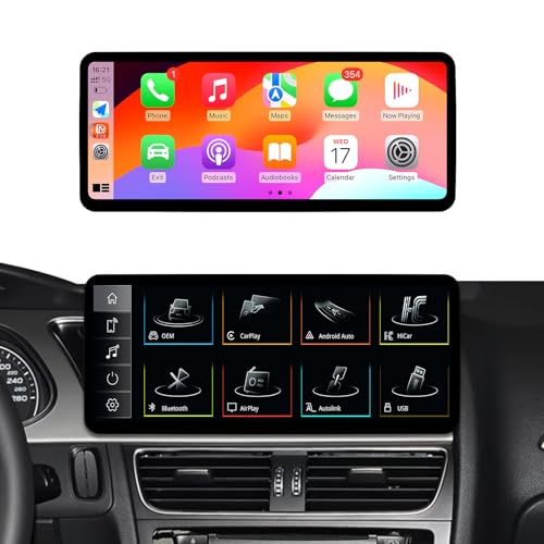 Ultra schmal 12,3 Zoll 1920 * 720 Auto Stereo für Audi B8 B8.5 A4 S4 A5 S5 RS4 RS5 2009-2016 mit Mulitmedia Carplay Android Auto Radio Touchscreen Bluetooth (A4 / A5 Mulitmedia)