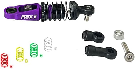 NexxRacing Dual Spring Center Oil Shock Premium - Remote Control Car, RC Car Mini-Z 1/28 Scale Shock Absorber Upgrade Parts (HELIDIRECT) (Black)