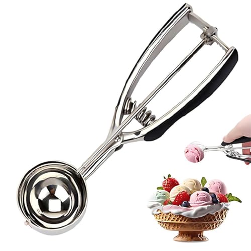 Cucharón de helado con gatillo, Sacabolas Helado, 6 cm diámetro de bola, Perfecto para helado, Bolitas de melón, Albóndigas, Pasteles, Galletas, Masa para galletas y arroz
