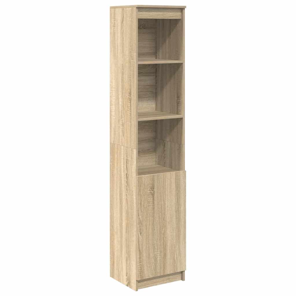 VidaXL Highboard 37,5x35x180 cm spaanplaat zwart eikenkleurig