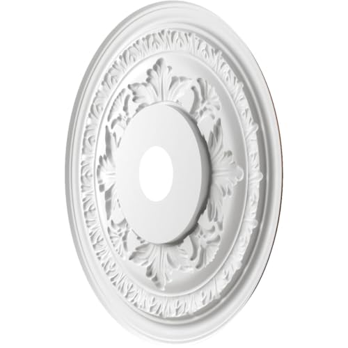 Image of Ekena Millwork CMP22BACDC Baltimore Thermoformed PVC Ceiling Medallion (Fits Canopies up to 7 3 /4 inch), 22 inchOD x 3 1 /2 inchID x 1 inchP, Metallic Dark Copper