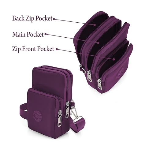 Image of JI Crossbody Phone Bag for Women Mini Wallet Bags with Adjustable Shoulder Strap Wallet Clutch Bag for Girls Zipper Phone Pouch Handbag
