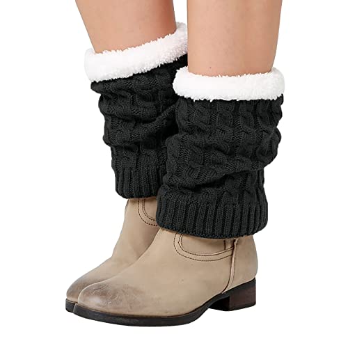Kswlwccpp Damen Stulpen, XXl Winter Kurz Wolle Leg Warmers Stulpensocken Weich Warm Bequem Gestrickt Beinwärmer Strickstulpen Flauschig Extra Weit Beinstulpe Stulpen