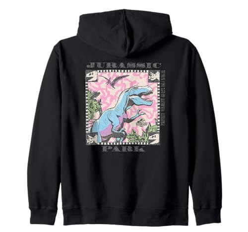 Sweat à capuche Jurassic Park retro zippé fini les vêtements sans personnalité
