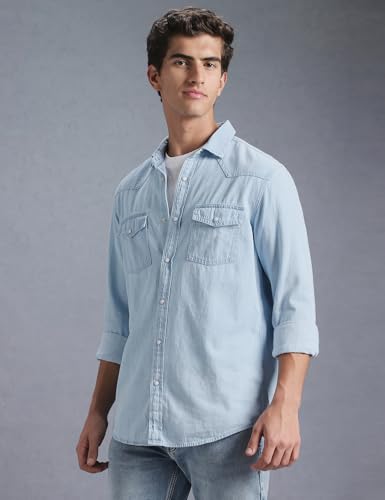 Image of INKD Men's Regular Fit Shirt - 100% Cotton | Casual Shirts for Men | Full Sleeve