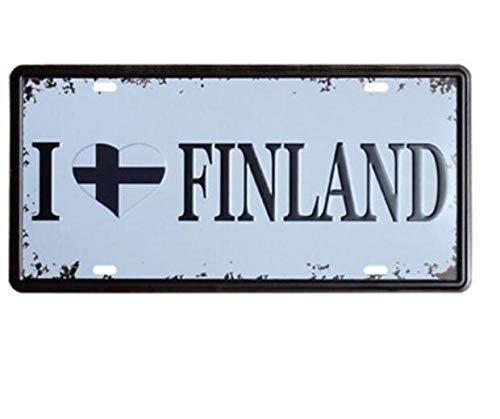 HMMY Plaque en métal Décorationlove Pays Plaque d'immatriculation Décor Cover