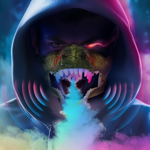 Lovchil LED Halloween Maske, Grinch Maske Erwachsene mit Spray und LED Halloween Maske für Maskerade Cosplay beleuchtete Gesichtsmaske für Kinder...