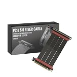 LINKUP - AVA5 Armour PCIE 5.0 Riser Cable | RTX5090 RX9070 GPU Ready | x16 128GB/s Speed | Compatible with PCIe 4.0 & WRX80/WRX90E | Right Angle, Black 15cm (Total Length 19cm)