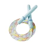 predolo Kids Jump Rope Training Segmented Jump Rope Soft Beaded Skipping Ropes for Outdoor Activity, Blue