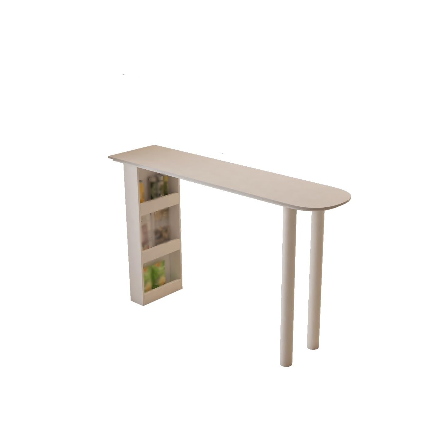 Table de Bar Table de Bar Blanche avec Rangement, îlot Salon, Table Cuisine Simple à Manger(160 * 40 * 100cm)