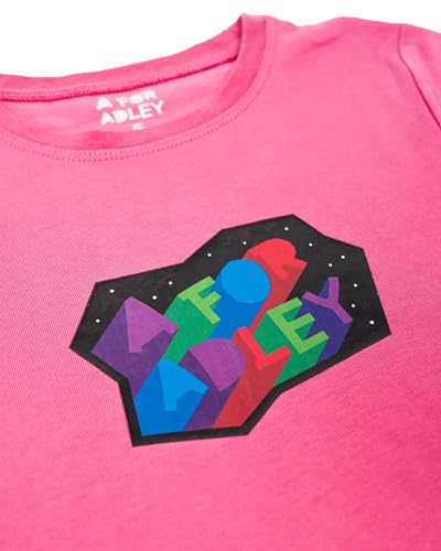 A FOR ADLEY Retro Galaxy Tee in Dark Pink a Classic Designed Tee for Aldey's Fans with The Space Logo2