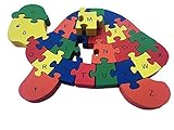 Wooden Kids Puzzles Tortoise - Family Game for Kids, Interactive Educational Toys for Age 3 - 8 Baby Preschool Toddler Boys Girls