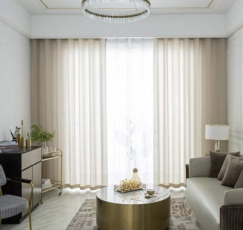 Cortinas translúcidas café contra reflejos para un salón confortable 2