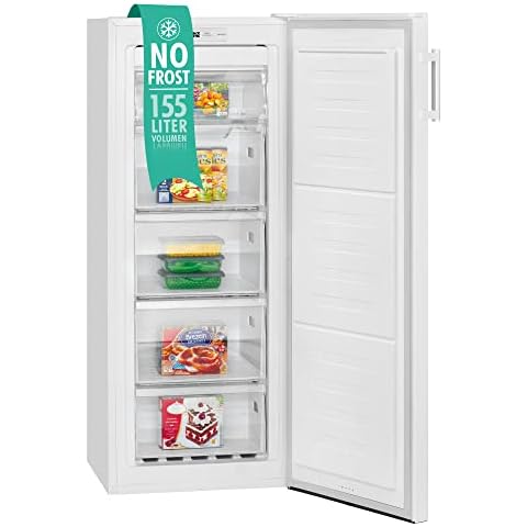 Bomann® Gefrierschrank Nofrost freistehender Tiefkühlschrank 155 Liter Nutzinhalt, No Frost - nie wieder abtauen - Schnellgefrierfunktion u. MultiAirflow-System, Türanschlag wechselbar - GS 7325.1 Cover