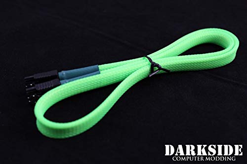 Cable de datos SATA 3.0 60cm 180° a 180° Darkside verde miniatura 2