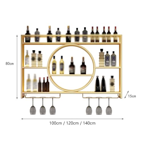 Soporte metálico para botellas de vino de 3 niveles, 100 cm miniatura 2
