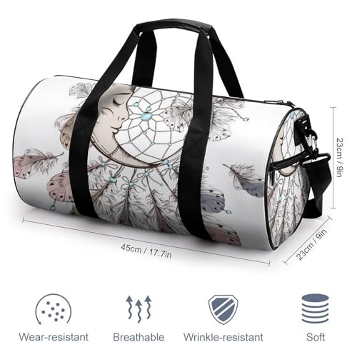 Duffel bag plume attrape-rêves compact 45x23x23cm multi-usages