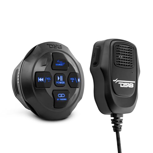 Image of DS18 BTRCRMIC Wireless Bluetooth Audio Controller, Waterproof Marine Receiver Remote Control w /USB Bluetooth RCA - CB Radio Style Microphone with Audio Controls - iOS /Android Compatible