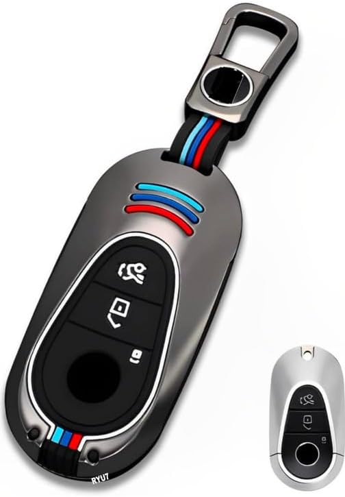 RYU7® Metal Key Fob Cover Fits for Mercedes Benz W223 S Class S300 S350 S450 S500 G Class E Class Car Key Case Cover