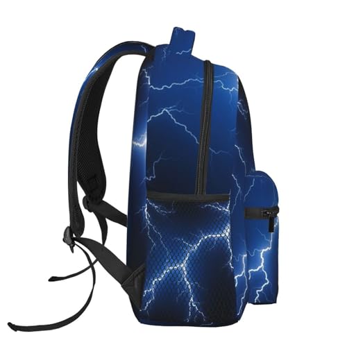 Adjustable Cool Lightning Dark Blue Backpack Lightweight for College Travel, Perfect for Men and Women3