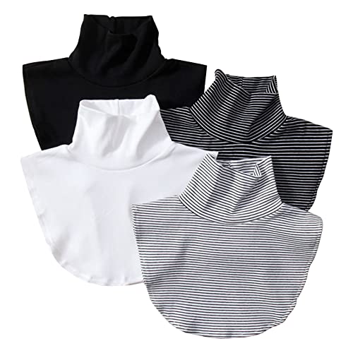 LXTOPN - Faux col amovible pour femmes - Col roulé en coton - Col chaud pour chemisier - Empiècement faux col - Pour vêtements formels, chemisiers, pulls, Combinaison en quatre parties., taille unique Cover