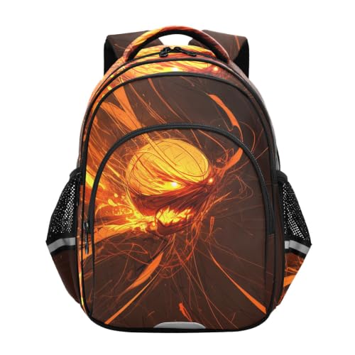 Cartable scolaire Fougueux Basket orange : le sac à dos parfait des journées d'école au parc