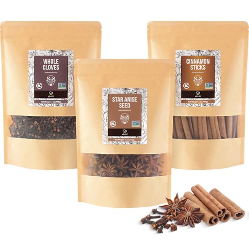 Soeos Cinnamon Sticks, Whole Cloves, and Star Anise, Bulk Spices