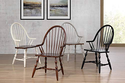 Sunset Trading Windsor Dining Chair With Arms, Antique Black With Cherry Rub (Dlu-C30A-Ab-2) #TOP6
