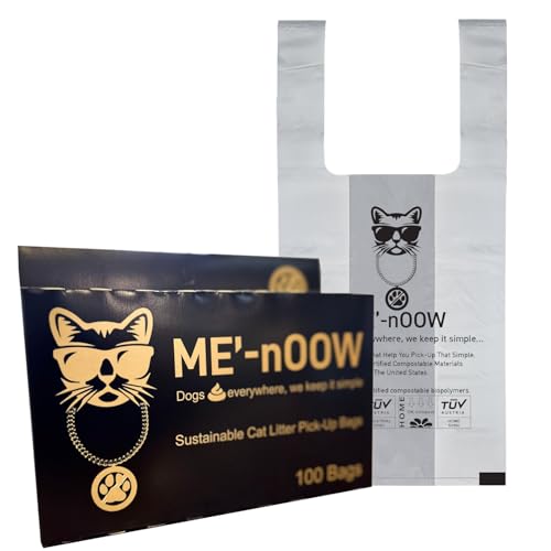 Image of Eco-Friendly Dog Poop Bags with Handles - 100 Strong Leak-Proof Waste Bags for Dogs & Cat Litter Cleanup - Plant-Based, Easy Tie & Carry, Made in USA, Unscented