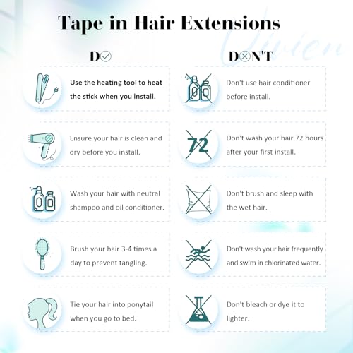 Vivien Hair Extensions Tape in Human Hair Brown Natural Tape in Extensions Dark Brown Long Silky 24 Inch 20pcs 50g #2 - Image 3